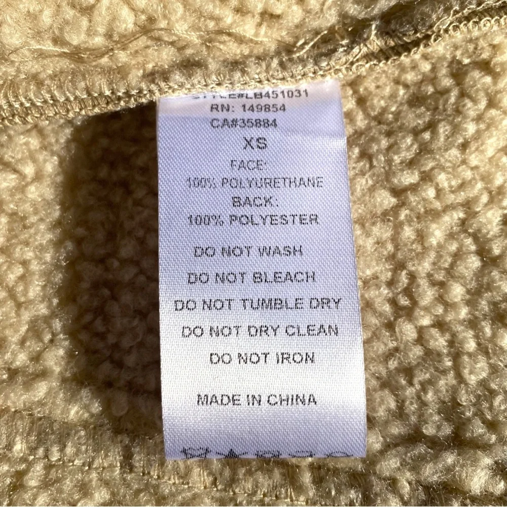 HP✨NWT SAGE the Label Rustic Heart Biker Faux Leather Moto Long Sleeve Jacket XS - Picture 10 of 16